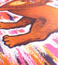 Grumpy Lion, 3-colour screen print - Image 4