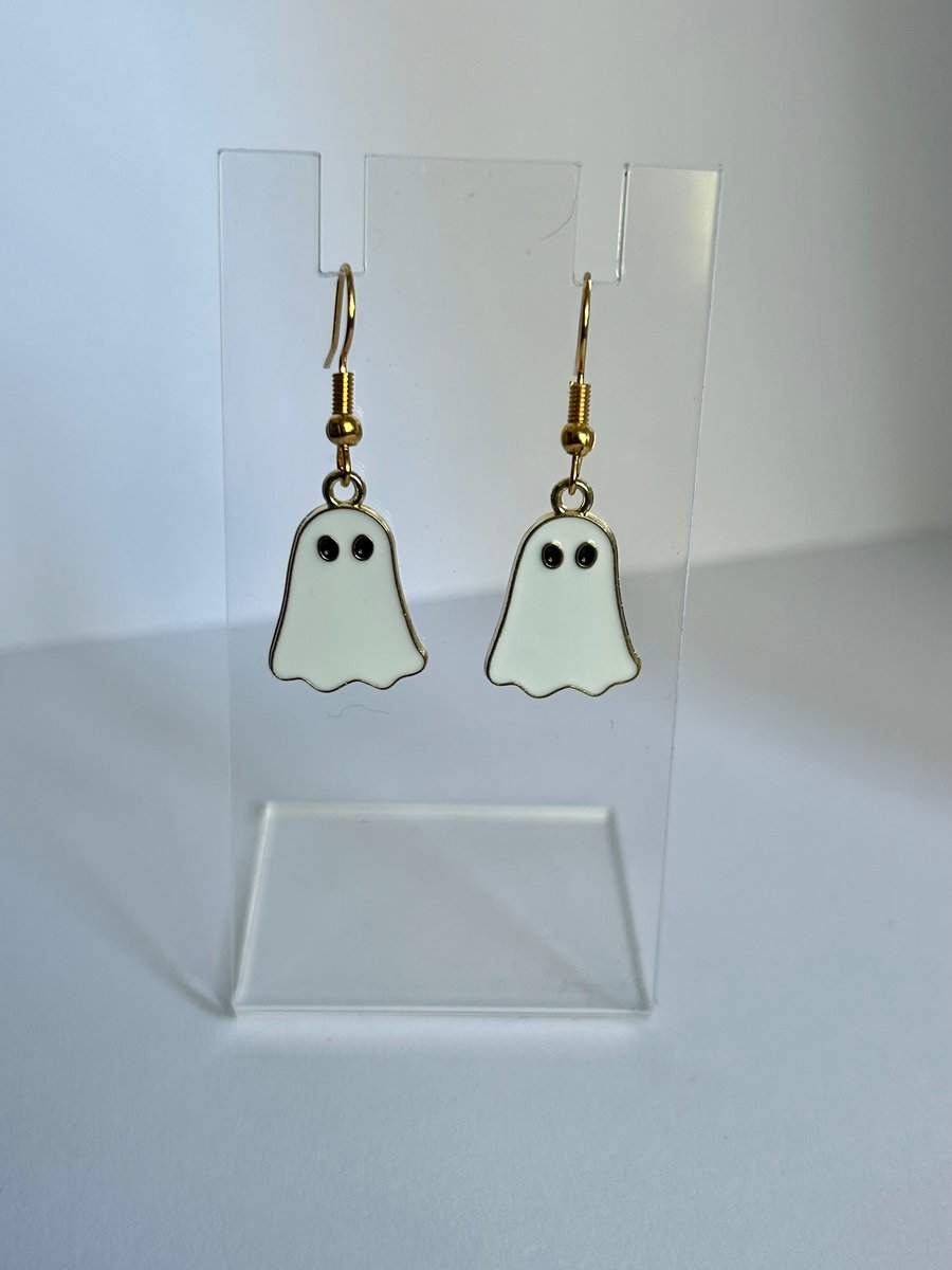 Gold back ghost earrings 