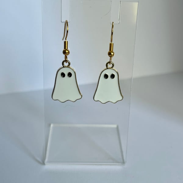 Gold back ghost earrings 