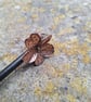 Artisan-Crafted Wooden Hairpin Embellished with Handmade Copper Floral Accents - Image 4