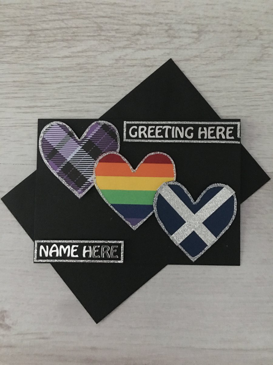 3 Hearts in Scottish Pride colours 