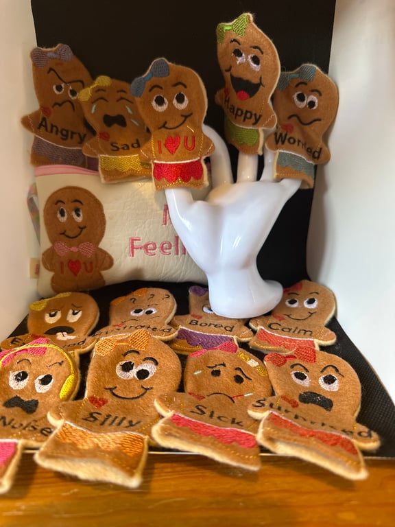 My Feelings Girls  emotions finger puppets Asd Send  communication aid. 