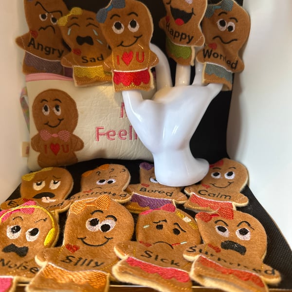 My Feelings Girls  emotions finger puppets Asd Send  communication aid. 