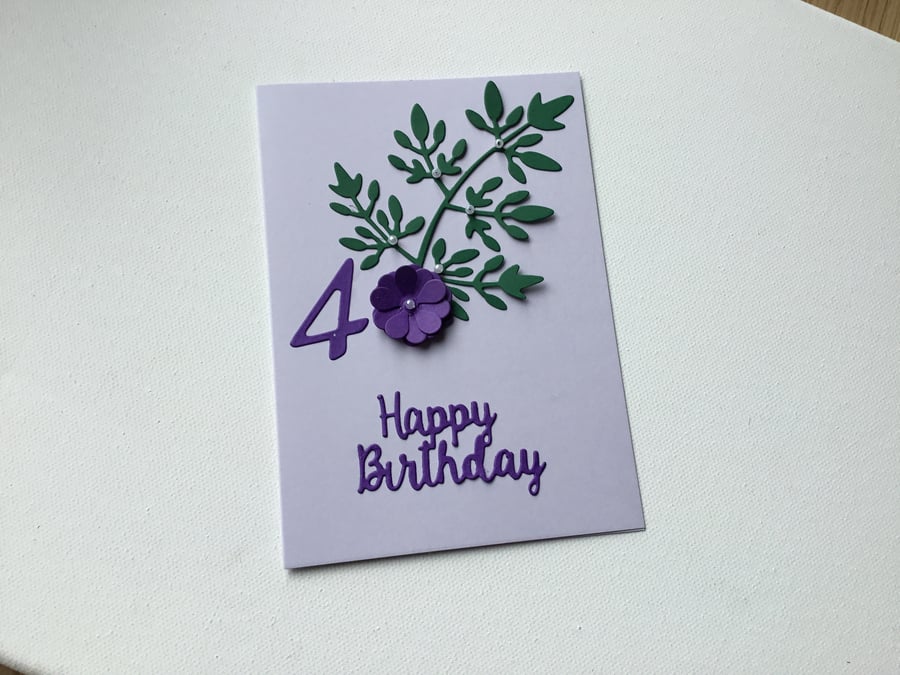 40th Birthday card. Card for 40th Birthday. Birthday card. CC624