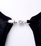 Silver cardigan clip - Celtic sweater guard - Shawl or pashmina pin 