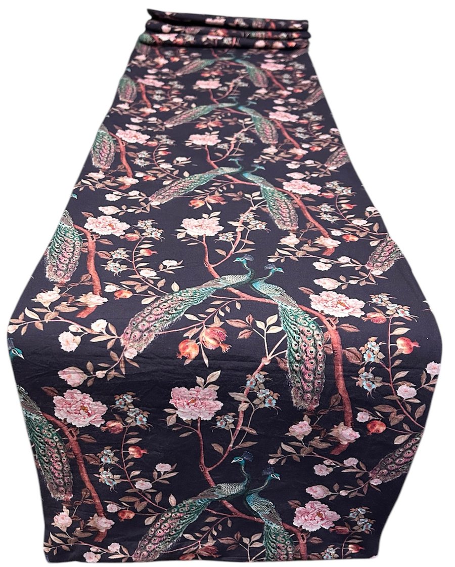 Peacock Table Runner 1.5m x 30cm Gift Idea