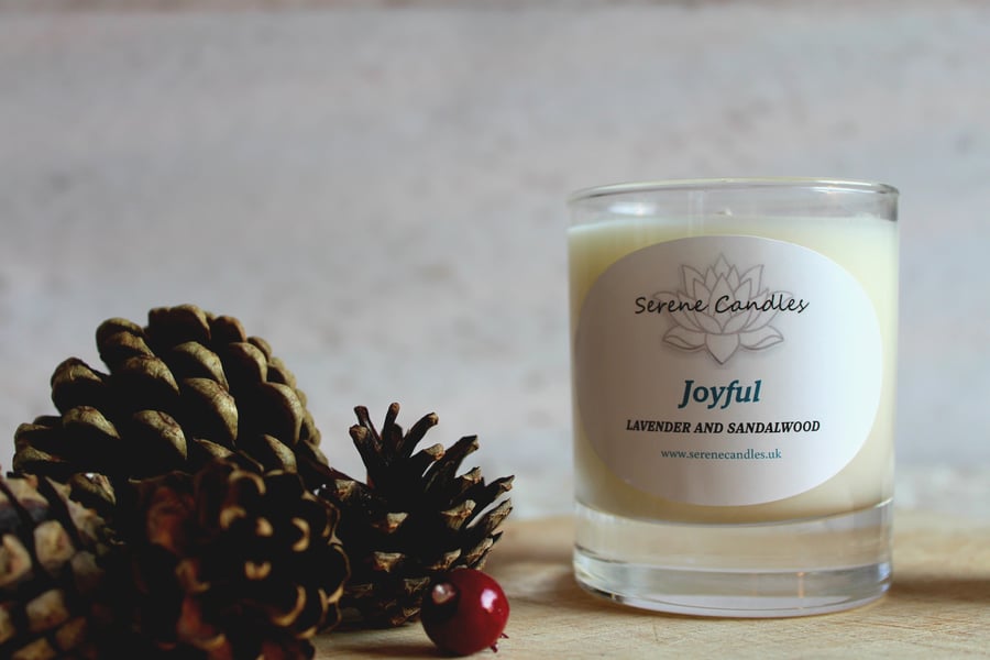 Lavender and sandalwood essential oil candle