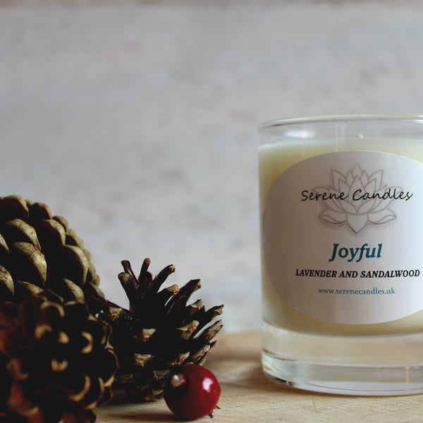 Lavender and sandalwood essential oil candle