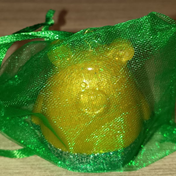 Little yellow resin bear handmade 
