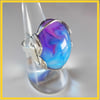 Purple & Blue cabochon Ring, Wire Wrapped Ring, Unique, Hand Made, Resin Jewelry