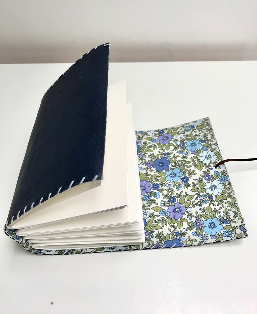 Handmade Blue Leather Art Journal sketchbook 