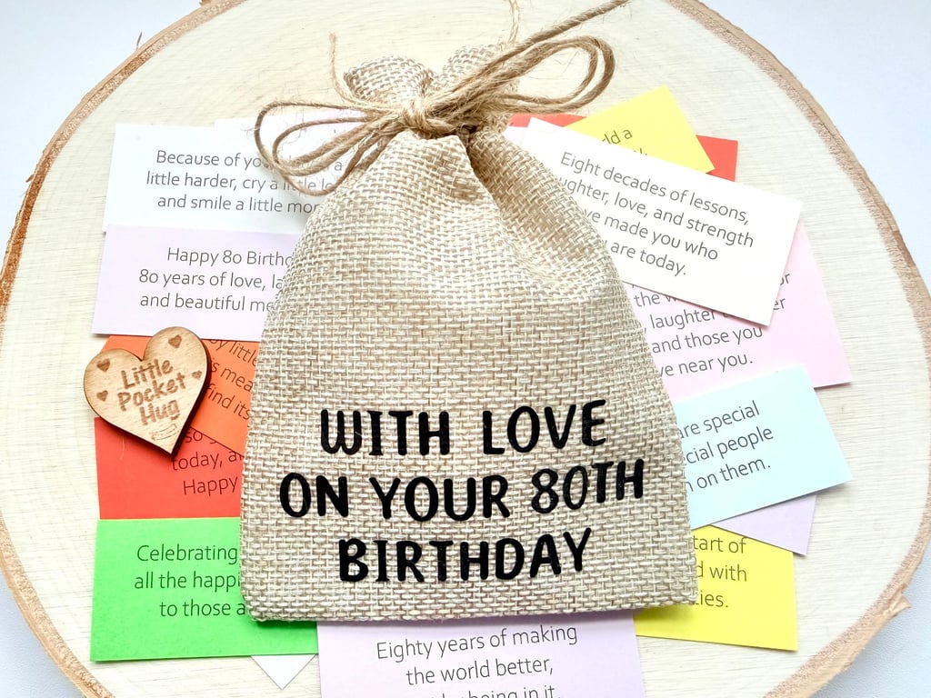 80th Birthday Keepsake Quote Gift, 31 Quotes, Turning 80 Milestone Present 