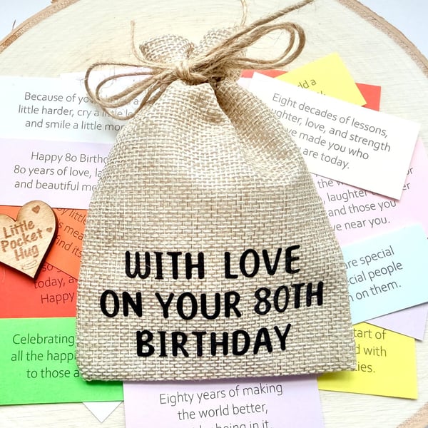 80th Birthday Keepsake Quote Gift, 31 Quotes, Turning 80 Milestone Present 