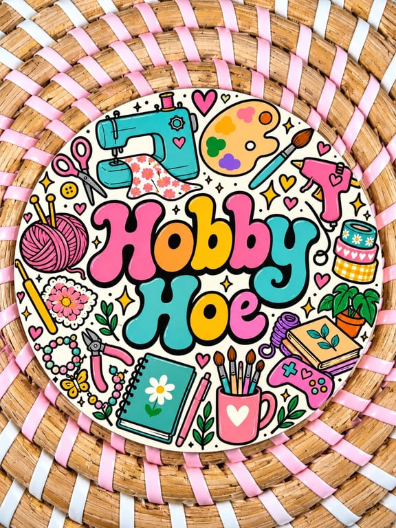 Hobby Hoe Coaster – Funny Craft Lover Wooden Drinks Coaster