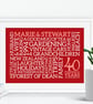 Personalised Ruby Anniversary Word Art - 40 Years - AN404 - Image 2