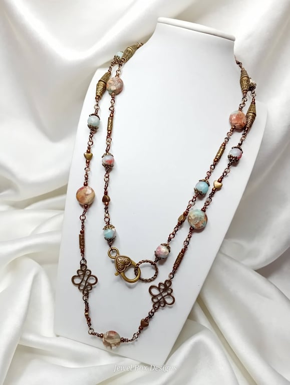 Shoushan Stone with Turquoise Necklace