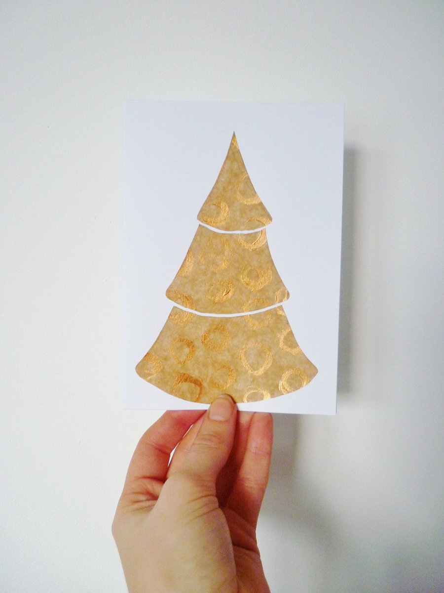 Collaged Tree Christmas Card