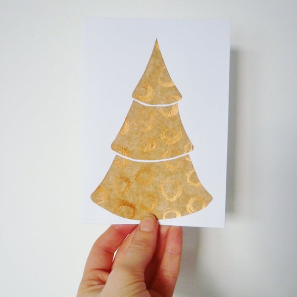 Collaged Tree Christmas Card