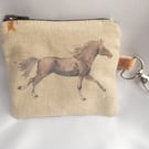 Horse print zip coin purse