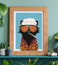 70s Cult Movie Black Cat Print - Retro Film Fan Art - Image 1
