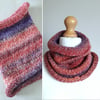 Red, Orange & Purple Cowl, Snood, Neckwarmer, Infinity Scarf 