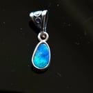 10mmx6mm Lightening Ridge Doublet Opal Pendant