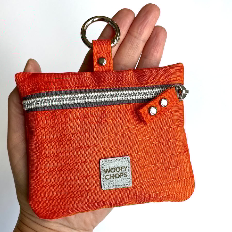 Orange Rip Stop Waterproof Dog Treat Bag