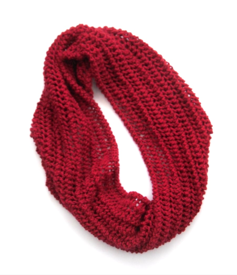 Red Christmas lace Cowl - Folksy
