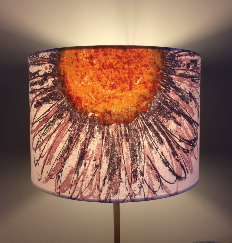 Mid Century Sun Lampshade Rare SOLTICE CLIFF HOLDEN 50s 60s Vintage Fabric 