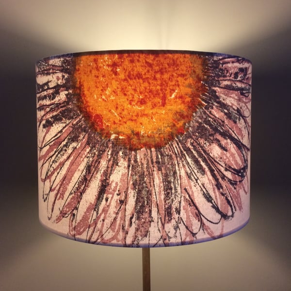 Mid Century Sun Lampshade Rare SOLTICE CLIFF HOLDEN 50s 60s Vintage Fabric 