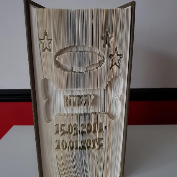 Dog Memorial CUSTOM Name CUT & FOLD Book Folding Pattern - EMAILED PDF PATTERN