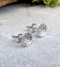 Handmade Silver Celestial Stud Earrings - Image 3