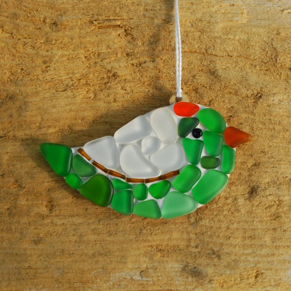 Beach glass bird