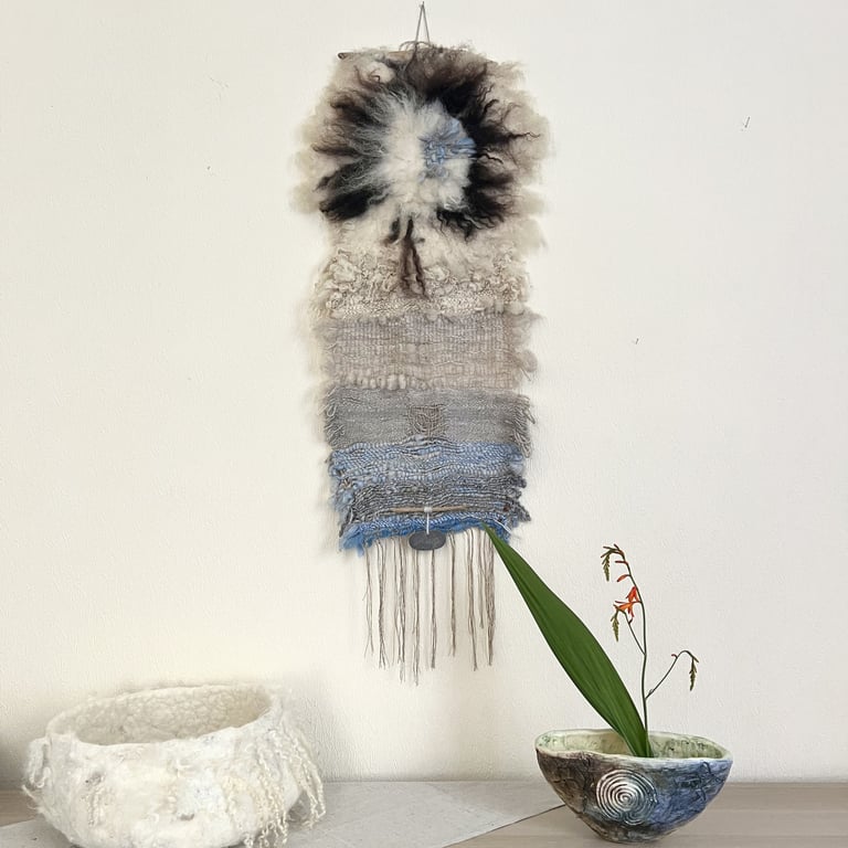 Art felt natural wool sensory wall hanging Balance