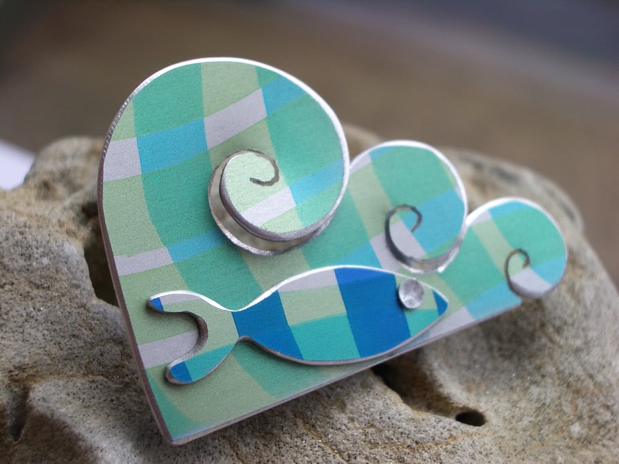 Fish in the sea brooch