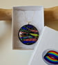 Large, round 'patchwork' fused glass pendant - Image 6