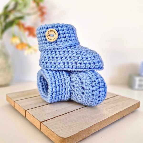 Baby Booties - Crochet In Blue