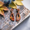 Burnt Orange Autumnal Asymmetrical Oval Drop Earrings