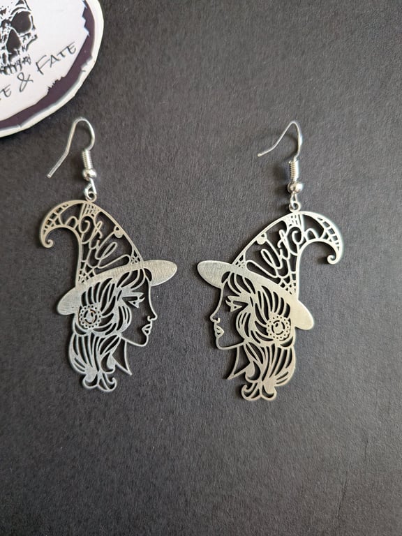 Witch silhouette earrings