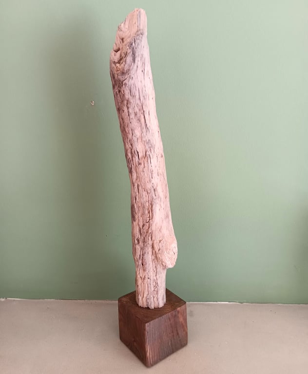 Handmade Unique Driftwood Vertical Sculpture  Modern Abstract Original Coastal 