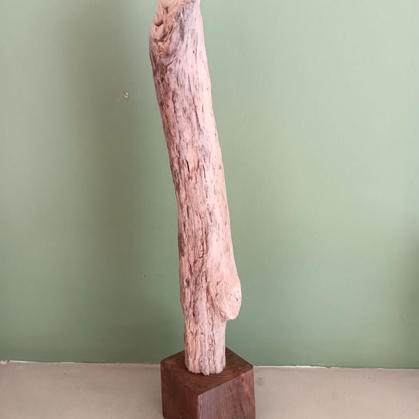 Handmade Unique Driftwood Vertical Sculpture  Modern Abstract Original Coastal 