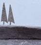 2 Tiny Stone Trees on a Stone Base