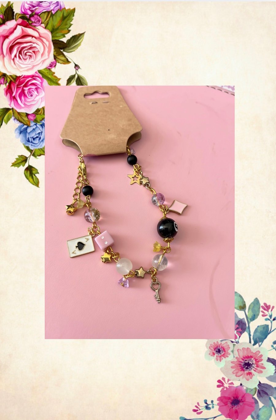 Very pretty pink & gold bracelet 