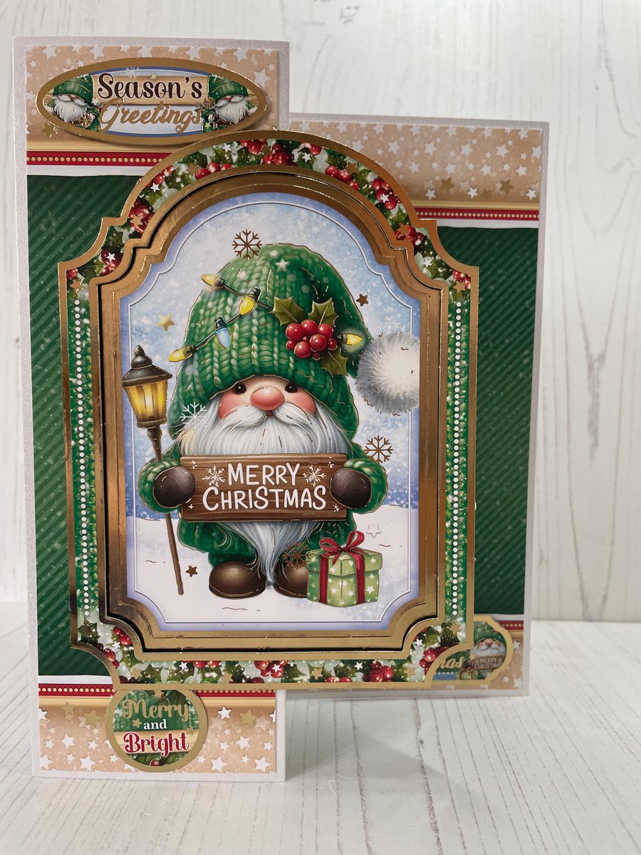 Holidays Christmas Card Winter Wishes Tomte Gnome by Carolee Crafts PB6 - 0011