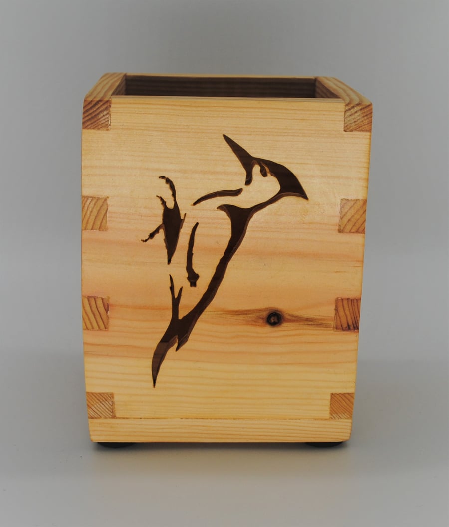 Pine Stationary Box, Desk Tidy - Woodpecker