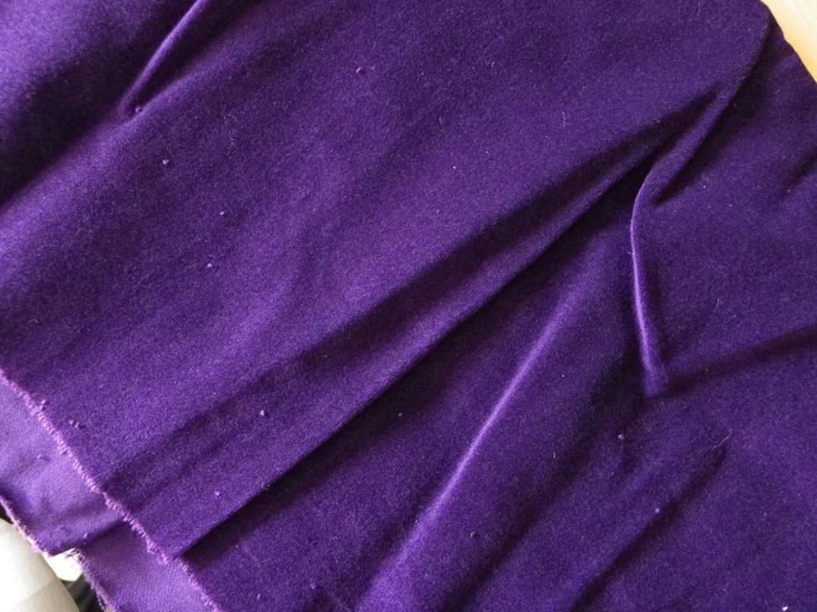 One Metre Amethyst Purple Cotton Velvet