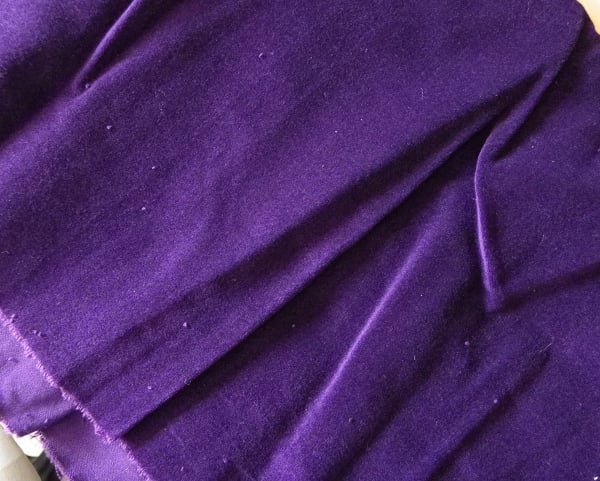 One Metre Amethyst Purple Cotton Velvet