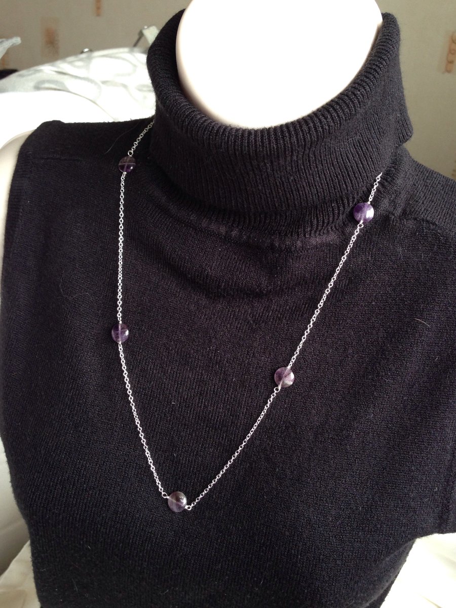 Amethyst and sterling silver necklace 