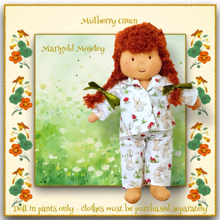 Marigold Moseley -  a handcrafted Mulberry Green doll