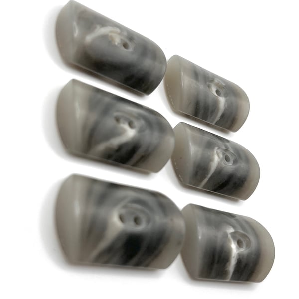 6 Grey Toggle Buttons, Domed, 28mm Wide, Woodgrain Effect, Buy 1 Get 1 Free
